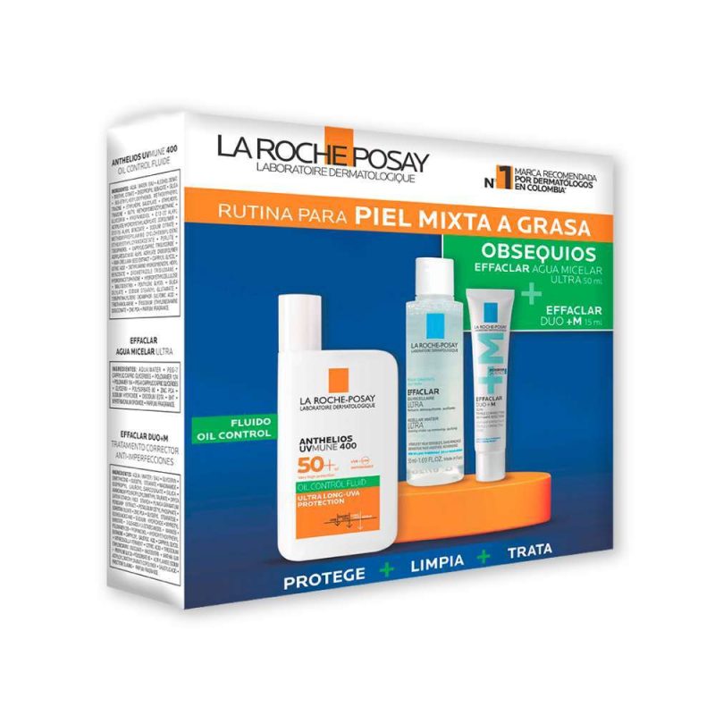 LA ROCHE POSAY Kit Anthelios Fluido Invisible + Effaclar Duo+M + Agua Micellar